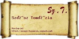 Szász Tomázia névjegykártya